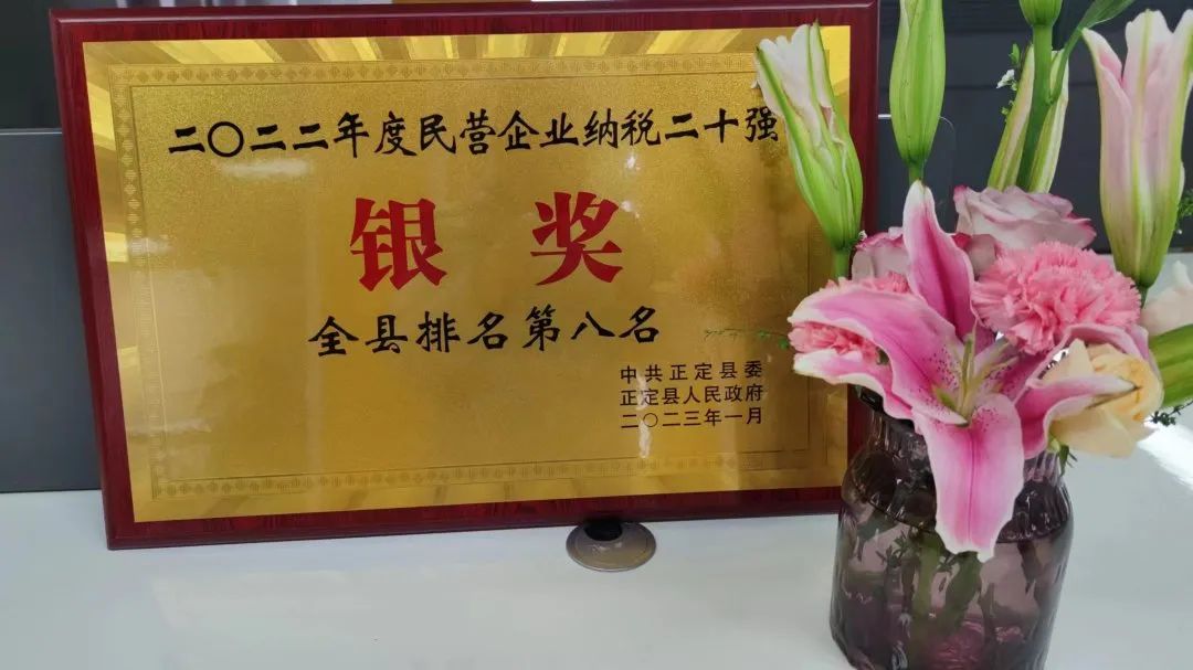 榮譽(yù) | 常宏裝飾榮獲正定縣2022年度民營企業(yè)納稅二十強(qiáng)銀獎(jiǎng)